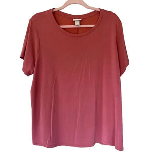 Ava & Viv Loose Fit Soft Fabric Coral T-Shirt Size. 1x